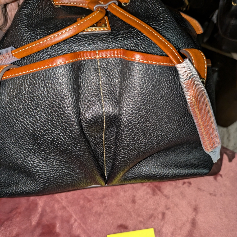 Dooney & Bourke Black and Brown Drawstring Bag - Picture 15 of 16
